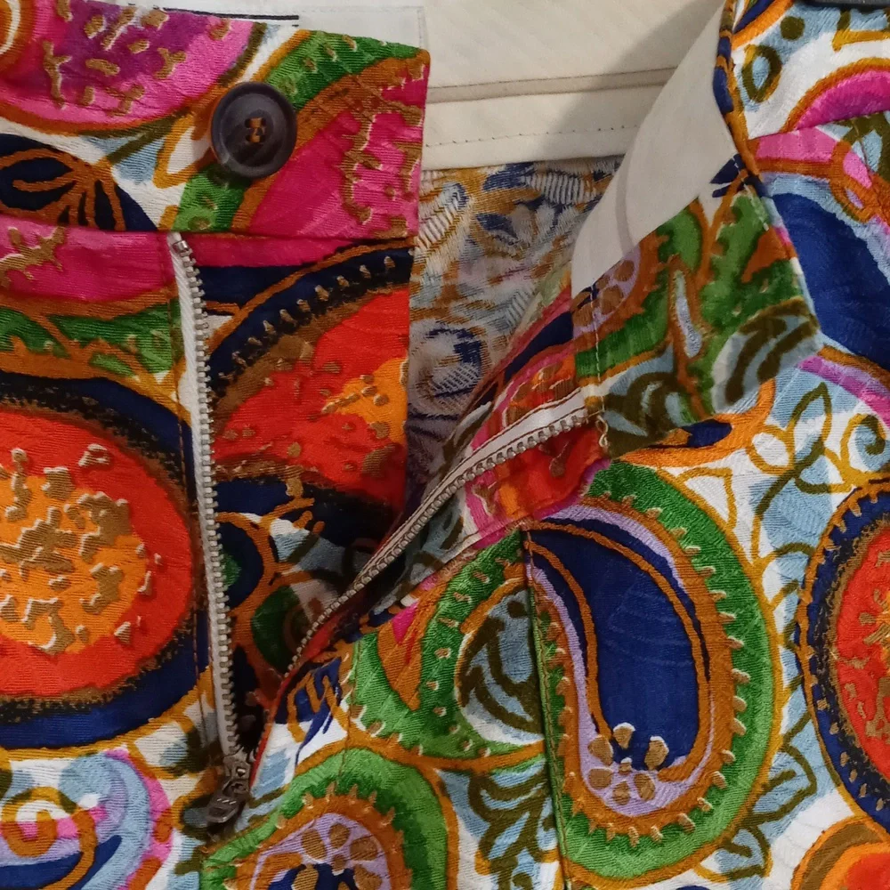 🧡Mr. Turk🧡 - Multicolor Paisley Print Jacquard Cotton Short - Picture 5 of 14